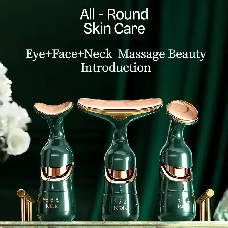 3-in-1 Facial Lifting Device for Neck, Face, and Eye Massage - EMS Beauty Skin Tightening and Anti-Aging Massager