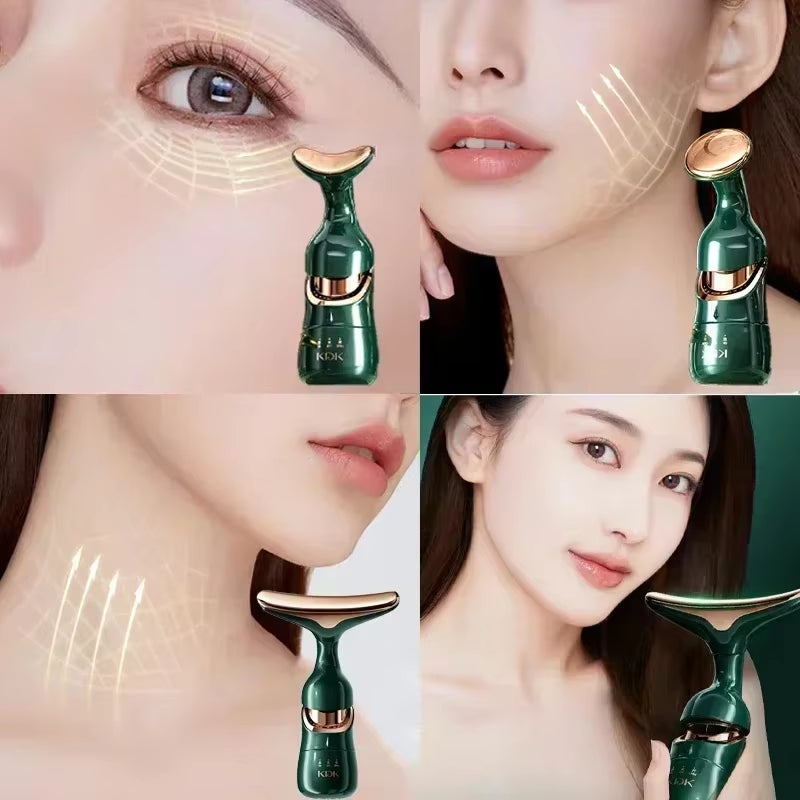 3-in-1 Facial Lifting Device for Neck, Face, and Eye Massage - EMS Beauty Skin Tightening and Anti-Aging Massager